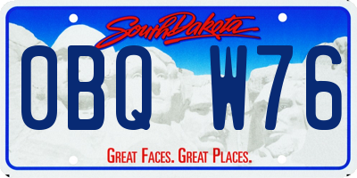 SD license plate 0BQW76