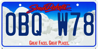 SD license plate 0BQW78