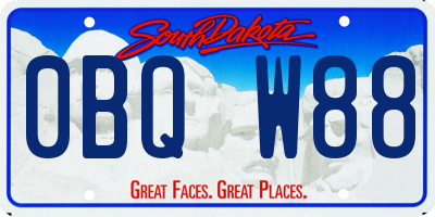 SD license plate 0BQW88