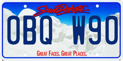 SD license plate 0BQW90