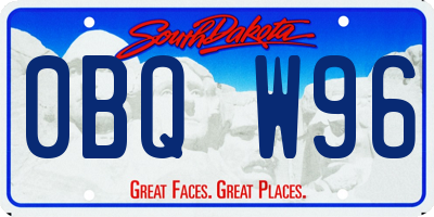 SD license plate 0BQW96