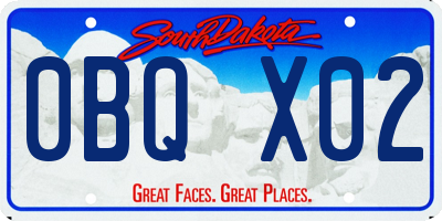 SD license plate 0BQX02