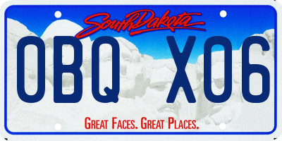 SD license plate 0BQX06