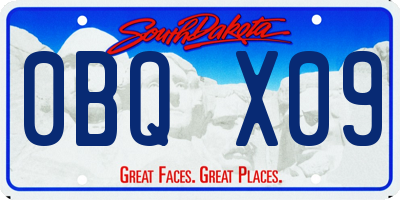 SD license plate 0BQX09