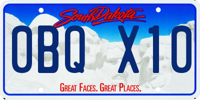 SD license plate 0BQX10