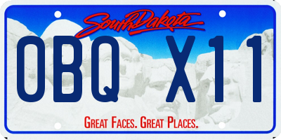 SD license plate 0BQX11
