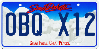 SD license plate 0BQX12