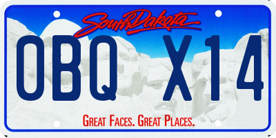 SD license plate 0BQX14