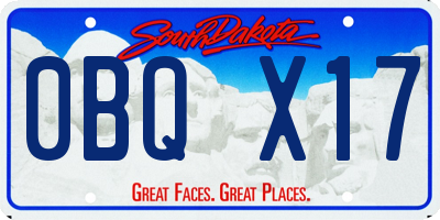 SD license plate 0BQX17
