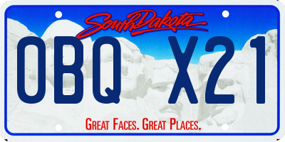 SD license plate 0BQX21