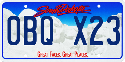 SD license plate 0BQX23