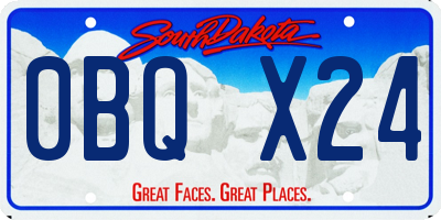 SD license plate 0BQX24
