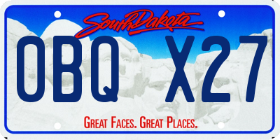 SD license plate 0BQX27