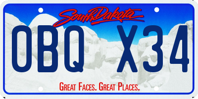 SD license plate 0BQX34