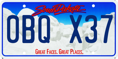 SD license plate 0BQX37