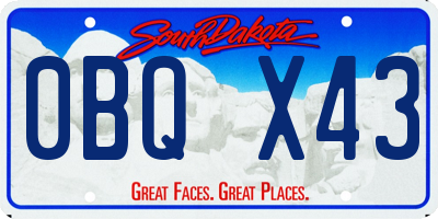 SD license plate 0BQX43