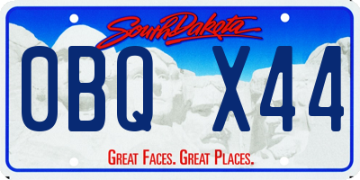 SD license plate 0BQX44
