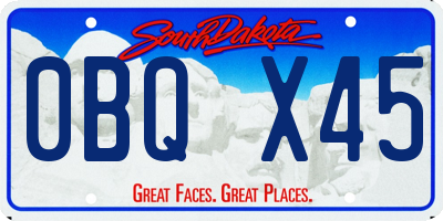 SD license plate 0BQX45