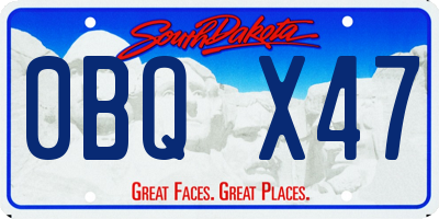 SD license plate 0BQX47