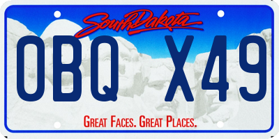 SD license plate 0BQX49