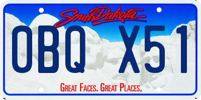SD license plate 0BQX51