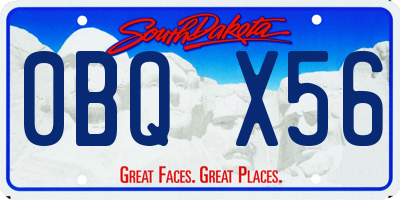 SD license plate 0BQX56