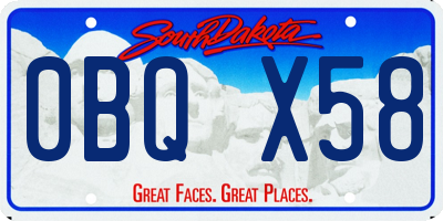 SD license plate 0BQX58