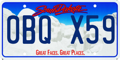 SD license plate 0BQX59