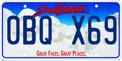 SD license plate 0BQX69
