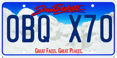 SD license plate 0BQX70