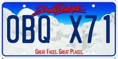 SD license plate 0BQX71