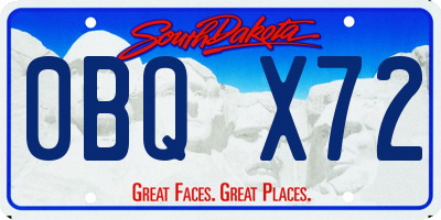 SD license plate 0BQX72