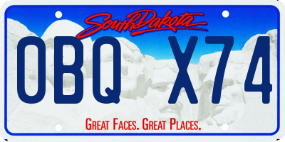 SD license plate 0BQX74