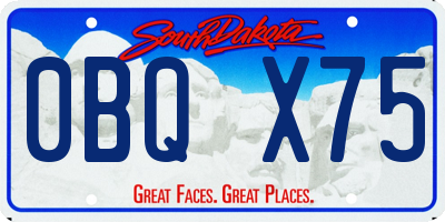 SD license plate 0BQX75