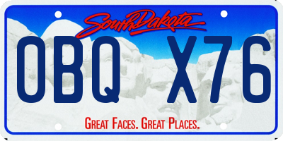 SD license plate 0BQX76