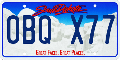 SD license plate 0BQX77