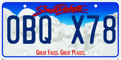 SD license plate 0BQX78