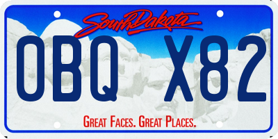 SD license plate 0BQX82