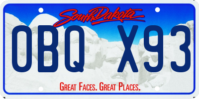 SD license plate 0BQX93