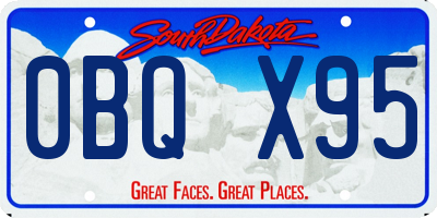 SD license plate 0BQX95