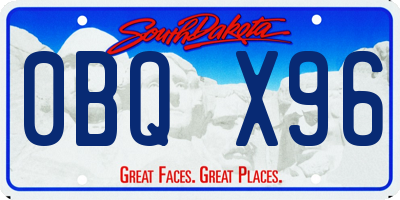 SD license plate 0BQX96