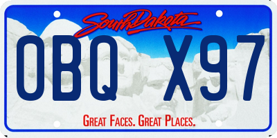 SD license plate 0BQX97