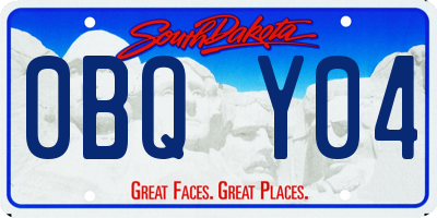SD license plate 0BQY04