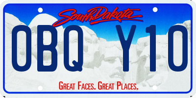 SD license plate 0BQY10