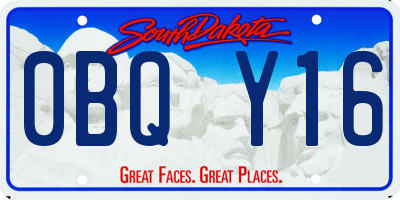 SD license plate 0BQY16