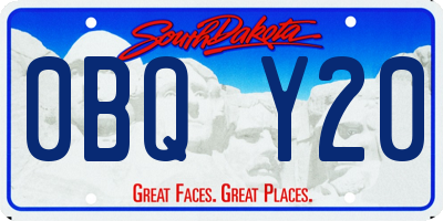 SD license plate 0BQY20