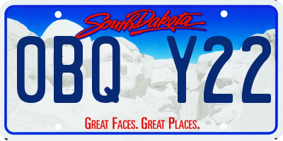 SD license plate 0BQY22