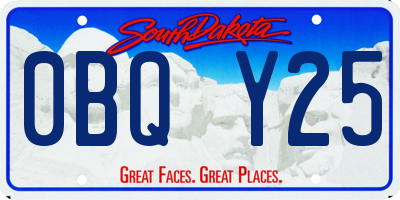 SD license plate 0BQY25