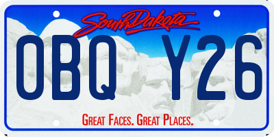SD license plate 0BQY26