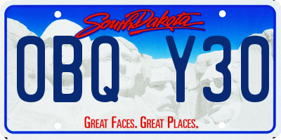 SD license plate 0BQY30